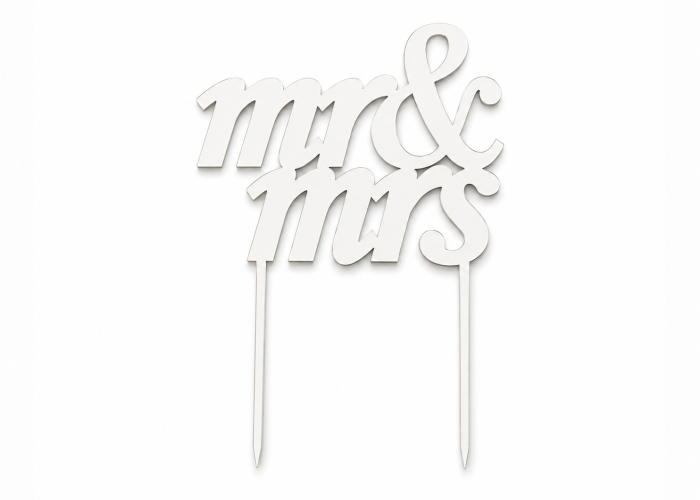 Cake topper Plexiglass mr&mrs 15cm Cake topper Plexiglass mr&mrs 15cm