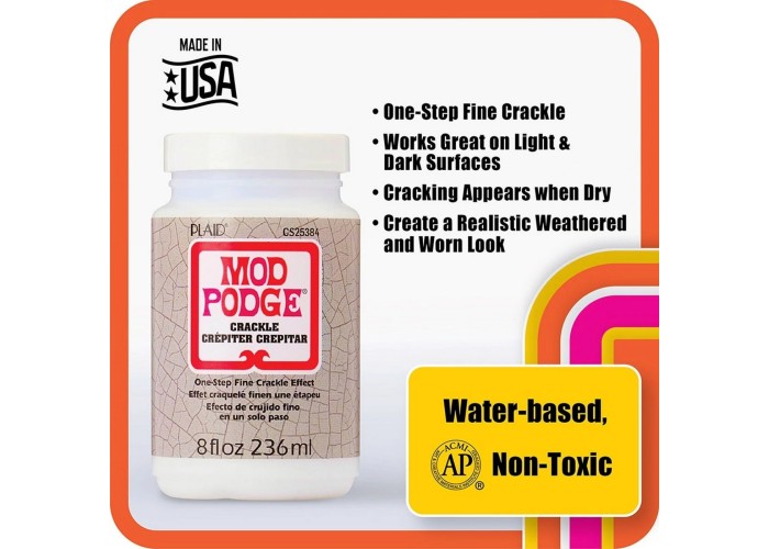 Mod Podge • Crackle 236ml – Κόλλα & Γυαλιστερό Βερνίκι για Κατασκευές