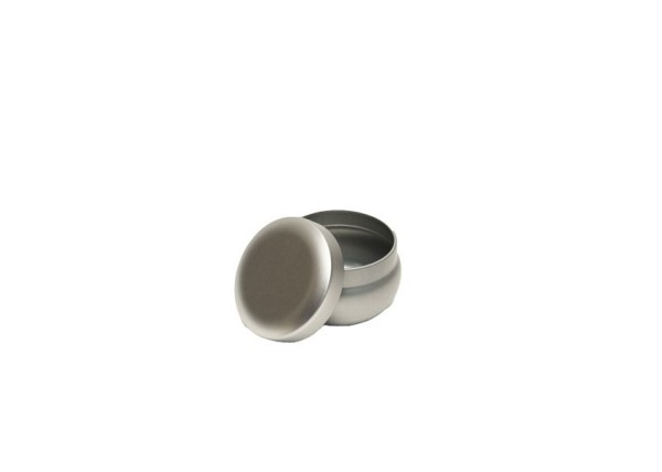 SILVER MINI ΣΤΡΟΓΓΥΛΟ ΜΕΤΑΛΛΙΚΟ ΚΟΥΤΙ Δ6.3 X 4 εκ