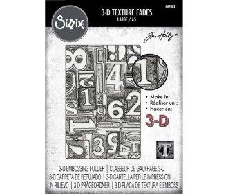 Sizzix 3D Texture Fades Embossing Folder Numbered Large A5 by Tim Holtz Sizzix 3D Texture Fades Embossing Folder Numbered Large A5 by Tim Holtz