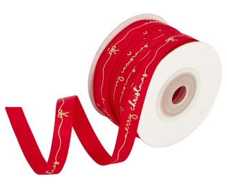 ΚΟΡΔΕΛΑ ΓΚΡΟ MERRY CHRISTMAS 10MMX20MET RED-GOLD MET
