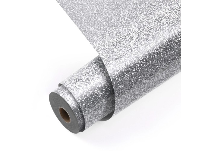 LOKLiK • Heat Transfer Vinyl Glitter Silver 30cm x 90cm LOKLiK • Heat Transfer Vinyl Glitter Silver 30cm x 90cm