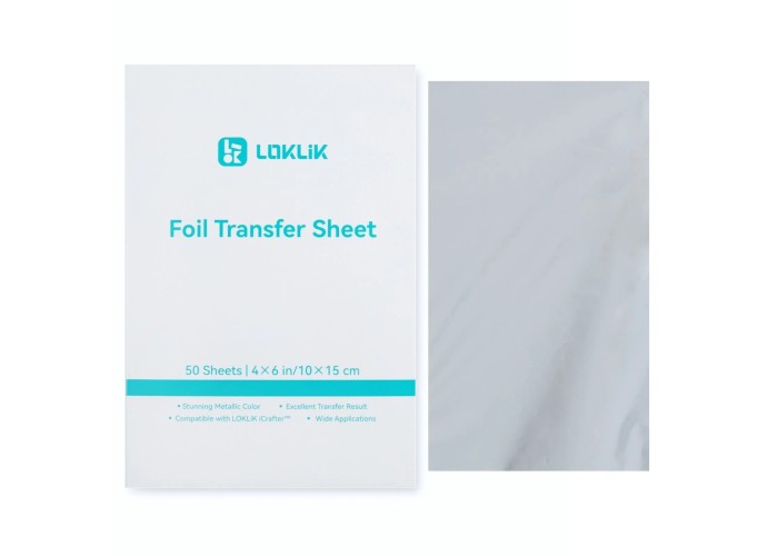 LOKLiK Foil Transfer Sheets 10x15cm Ασημί 50τεμ