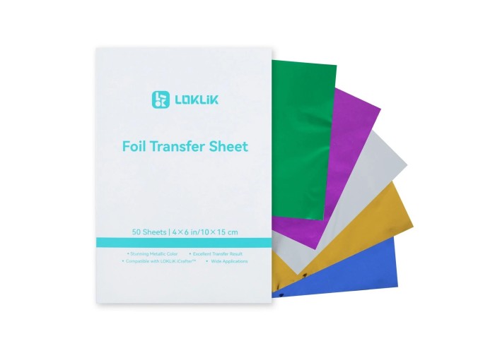 LOKLiK Foil Transfer Sheets 10x15cm 5χρωμάτων 50τεμ