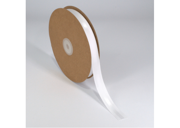Κορδέλα Σατέν με Γκρο 15mm x 50m Λευκή (White)