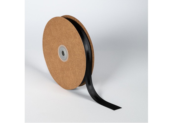 Κορδέλα Σατέν με Γκρο 15mm x 50m Μαύρη (Black)