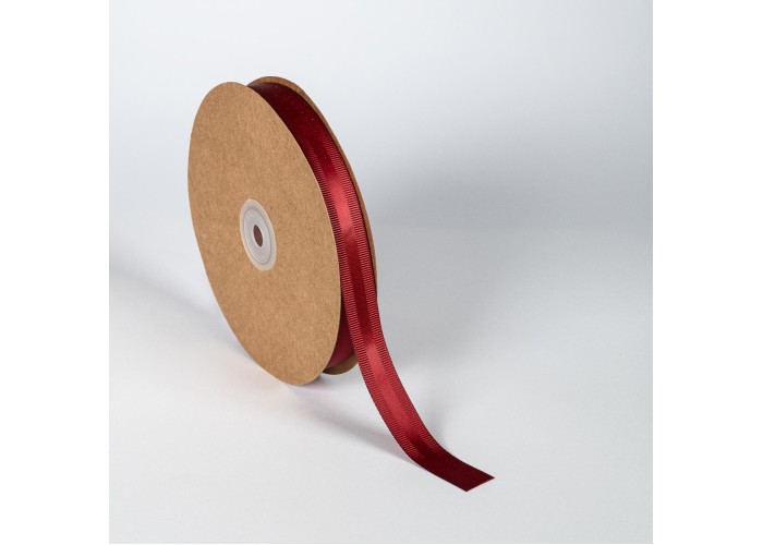 Κορδέλα Σατέν με Γκρο 15mm x 50m Μπορντό (Burgundy)