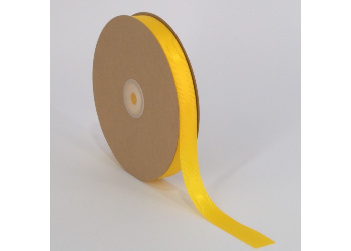 Κορδέλα Σατέν με Γκρο 15mm x 50m Κίτρινη (Yellow)