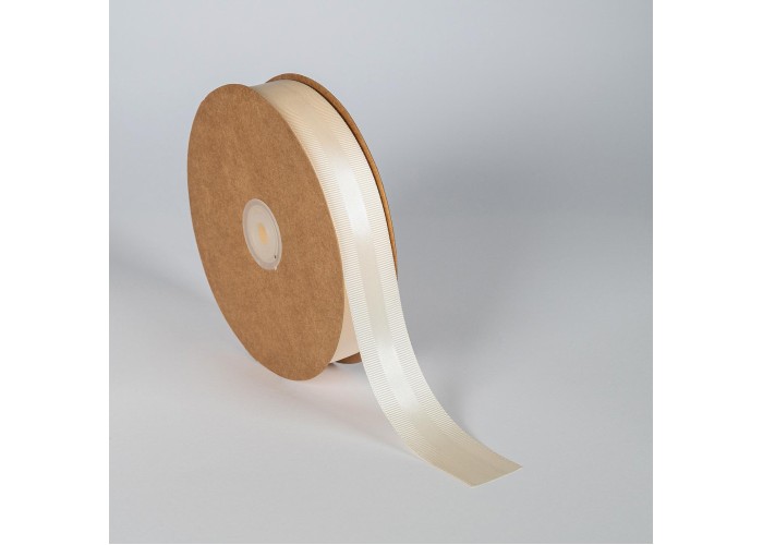 Κορδέλα Σατέν με Γκρο 25mm x 50m Ιβουάρ (Ivory)