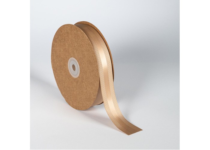 Κορδέλα Σατέν με Γκρο 25mm x 50m Μπεζ (Beige)