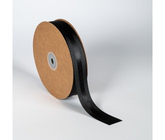 Κορδέλα Σατέν με Γκρο 25mm x 50m Μαύρη (Black)