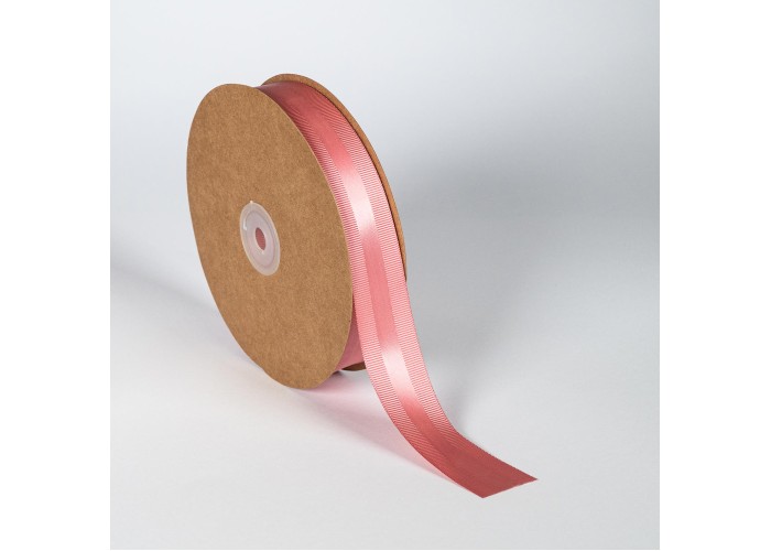 Κορδέλα Σατέν με Γκρο 25mm x 50m Παλαιό Ροζ (Pink Old)