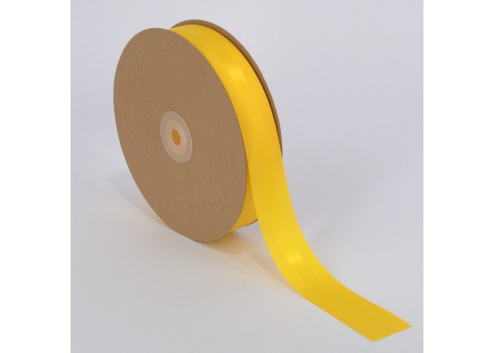 Κορδέλα Σατέν με Γκρο 25mm x 50m Κίτρινη (Yellow)
