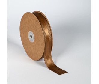 Κορδέλα Σατέν με Γκρο 25mm x 50m Ανοιχτό Καφέ (Brown L)