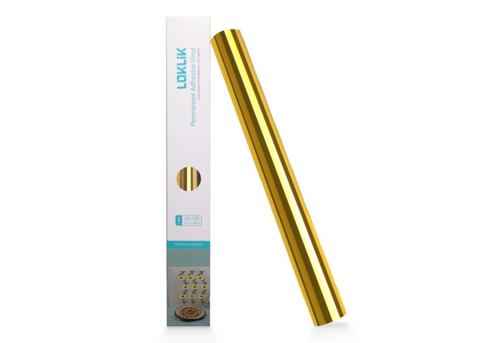 LOKLiK Permanent Adhesive Vinyl Mirror Metallic Gold 30.5x180cm