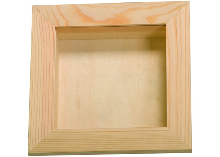 Ξύλινη κορνίζα με βιτρίνα 21 x 21 x 4,5 cm / παράθυρο 15 x 15 με γαντζάκι κρεμάσματος Ξύλινη κορνίζα με βιτρίνα 21 x 21 x 4,5 cm / παράθυρο 15 x 15 με γαντζάκι κρεμάσματος
