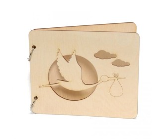 Ξύλινο βιβλίο Πελαργός - 19x15,50cm - 20 σελίδες