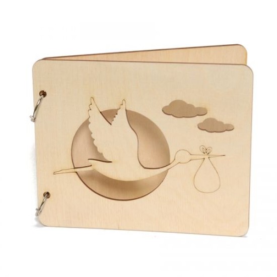 Ξύλινο βιβλίο Πελαργός - 19x15,50cm - 20 σελίδες Ξύλινο βιβλίο Πελαργός - 19x15,50cm - 20 σελίδες