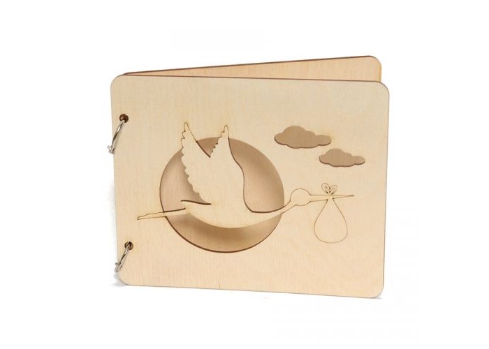 Ξύλινο βιβλίο Πελαργός - 19x15,50cm - 20 σελίδες