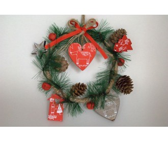 ΣΤΕΦΑΝΙ ΕΟΡΤΑΣΤΙΚΟ ΠΕΥΚΟ ΚΑΡΔΙΑ ΚΟΥΚΟΥΝΑΡΙ ΔΕΝΔΡΟ ΣΠΙΤΙ 16X16CM GREEN D-RED ΣΤΕΦΑΝΙ ΕΟΡΤΑΣΤΙΚΟ ΠΕΥΚΟ ΚΑΡΔΙΑ ΚΟΥΚΟΥΝΑΡΙ ΔΕΝΔΡΟ ΣΠΙΤΙ 16X16CM GREEN D-RED