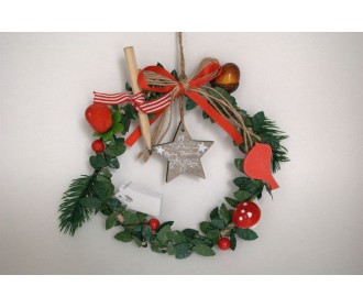 ΣΤΕΦΑΝΙ ΕΟΡΤΑΣΤΙΚΟ ΦΥΛΛΑ ΑΣΤΕΡΙ ΜΟΛΥΒΙ ΜΑΝΙΤΑΡΙ ΠΟΥΛΑΚΙ 13X13CM GREEN D-RED ΣΤΕΦΑΝΙ ΕΟΡΤΑΣΤΙΚΟ ΦΥΛΛΑ ΑΣΤΕΡΙ ΜΟΛΥΒΙ ΜΑΝΙΤΑΡΙ ΠΟΥΛΑΚΙ 13X13CM GREEN D-RED