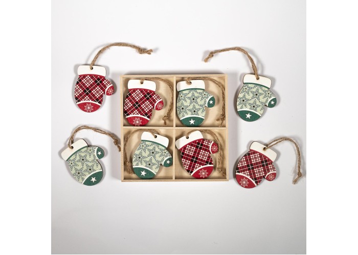 ΔΙΑΚΟΣΜΗΤΙΚΑ ΞΥΛΙΝΑ ΕΠΟΧΙΑΚΑ ΓΑΝΤΙΑ SET8 4,6X6,0CM WHITE-GREEN D-RED ΔΙΑΚΟΣΜΗΤΙΚΑ ΞΥΛΙΝΑ ΕΠΟΧΙΑΚΑ ΓΑΝΤΙΑ SET8 4,6X6,0CM WHITE-GREEN D-RED