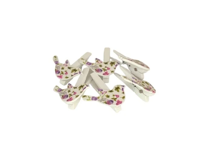 ΜΑΝΤΑΛΑΚΙΑ ΞΥΛΙΝΑ ΜΕ ΠΕΡΙΣΤΕΡΙ SET/6 5X4CM WHITE-GREEN