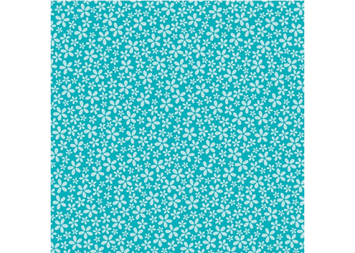 Xαρτόνι Scrapbooking 190gr 30cm x 30cm  teal flower