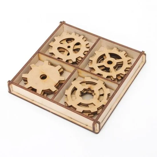 Ξύλινα μεγάλα διακοσμητικά 20τεμ 5cm- Gears 