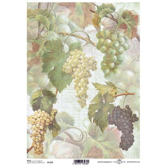 Ριζόχαρτο Decoupage  A4 - Green grapes 