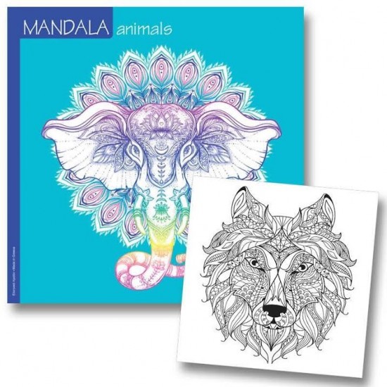 Βιβλίο ζωγραφικής  mandala animals 23x23εκ. 36φ. 120γρ.