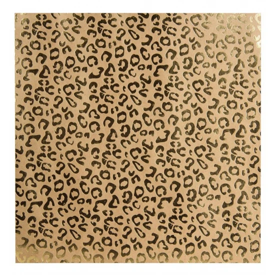 Χαρτόνι Scrapbooking 30cm x 30cm 216gr κραφτ & μεταλλικές λεπτομέριες Leopard 