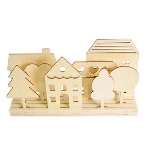 Ξύλινο χωριό 30cm x 6cm x 18cm