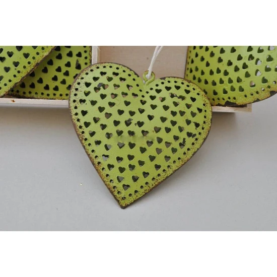 ΚΑΡΔΙΕΣ ΜΕΤΑΛΛΙΚΕΣ 6TEM ΜΕ ΣΧΕΔΙΟ ΚΑΡΔΙΕΣ 6,5X6,5CM GREEN L