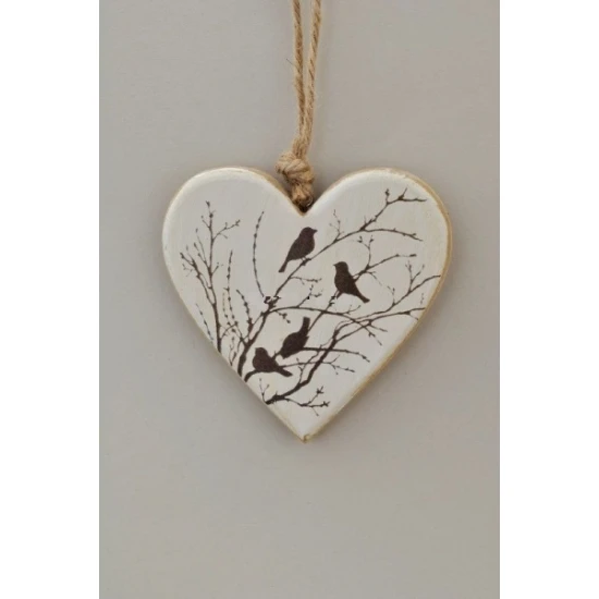 ΚΑΡΔΙΑ ΞΥΛΙΝΗ ΕΚΤΥΠ 10X10CM BIRDΣ IVORY