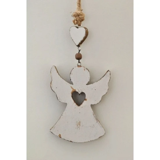 ΚΡΕΜ ΞΥΛ ΑΓΓΕΛΑΚΙ/ΚΑΡΔΙΕΣ 30X8X1,5CM IVORY