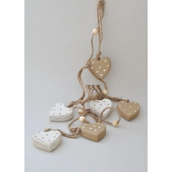 ΚΑΡΔΙΕΣ (6) ΞΥΛΙΝΕΣ ΓΙΡΛΑΝΤΑ ΠΕΡΛ 0,05X1,1M  BEIGE-IVORY