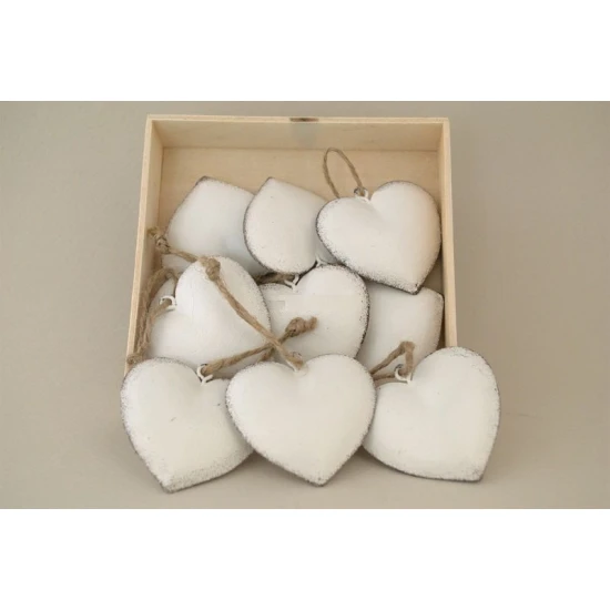 ΚΑΡΔΙΕΣ ΜΕΤΑΛΛΙΚΕΣ ΚΡΕΜΑΣΤΕΣ S/10 4,8X4,5CM WHITE