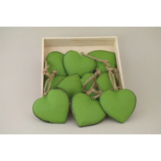 ΚΑΡΔΙΕΣ ΜΕΤΑΛΛΙΚΕΣ ΚΡΕΜΑΣΤΕΣ S/10 4,8X4,5CM GREEN