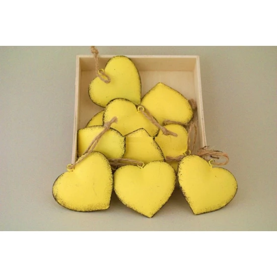 ΚΑΡΔΙΕΣ ΜΕΤΑΛΛΙΚΕΣ ΚΡΕΜΑΣΤΕΣ S/10 4,8X4,5CM YELLOW