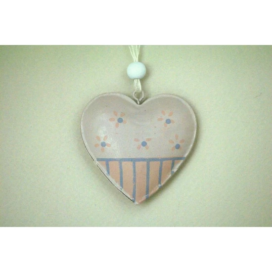 ΚΑΡΔΙΑ ΜΕΤΑΛΛΙΚΗ ΚΡΕΜΑΣΤΗ ΜΕ ΧΑΝΤΡΑ 6X6CM PINK OLD-LILAC