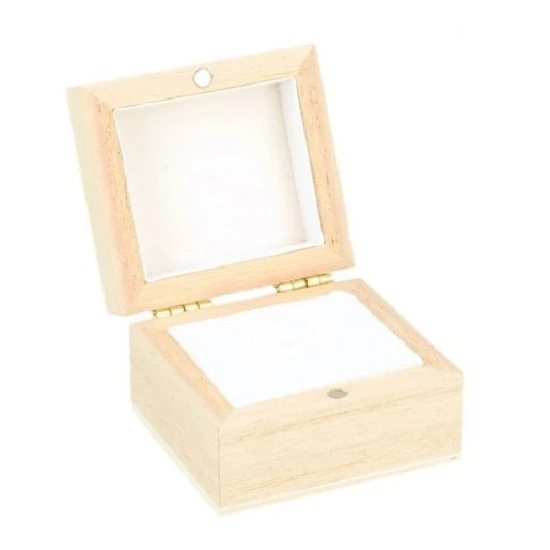 Ξύλινο κουτί για δαχτυλίδι  5.1x4.7x3.2cm