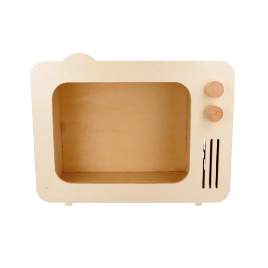 Ξύλινο ράφι vintage tv 30.8x12x24cm