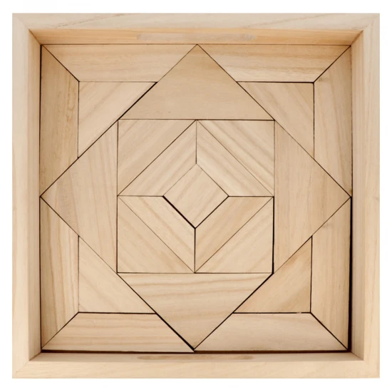 Ξύλινος δίσκος με puzzle 30x30x6cm