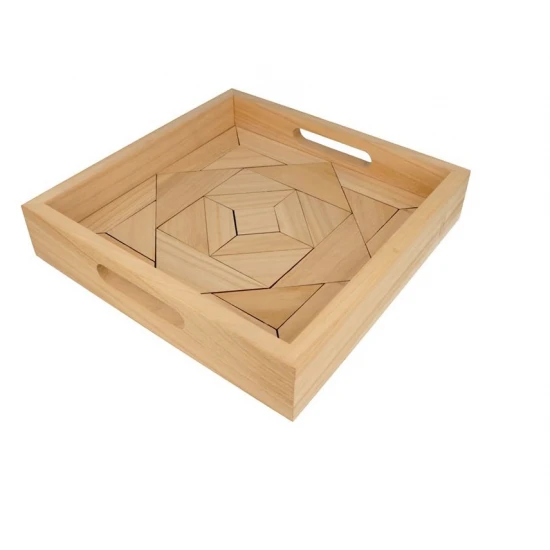 Ξύλινος δίσκος με puzzle 30x30x6cm