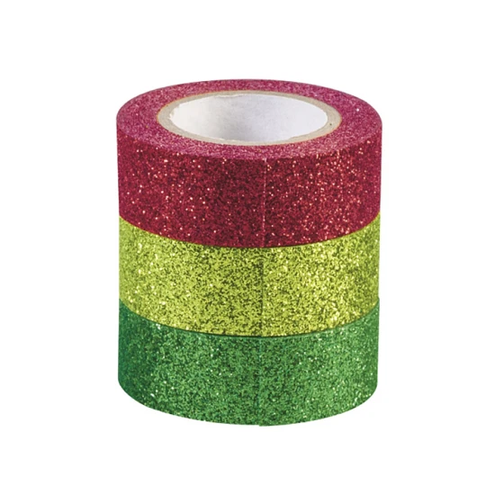 Heyda Glitter Αυτοκόλλητες ταινίες 3τεμ x 3m x 1,5cm  L.Green,Green,Red