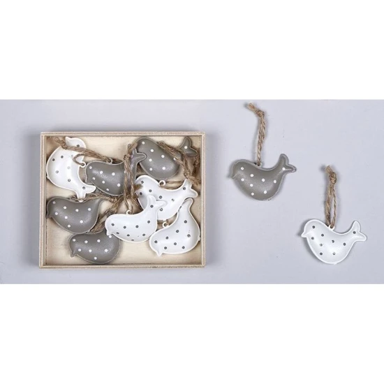 ΠΟΥΛΑΚΙΑ ΜΕΤΑΛΛΙΚΑ ΚΡΕΜΑΣΤΑ S/10 5X3,7CM WHITE-GRAY