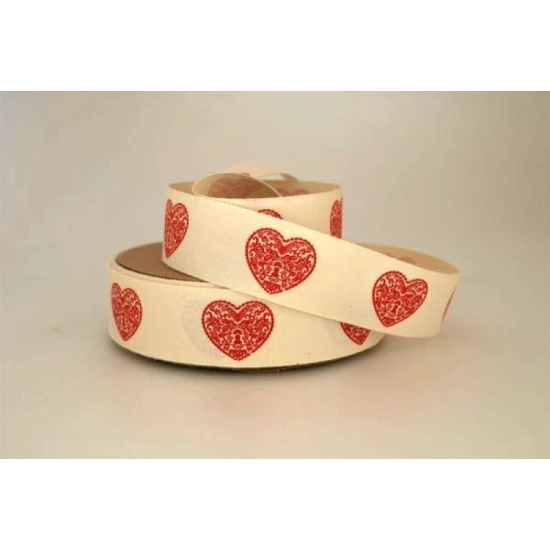 ΚΟΡΔΕΛΑ ΒΑΜΒΑΚΕΡΗ ΚΑΡΔΙΕΣ#1 25ΜΜ IVORY-RED 25 ΜΕΤΡΑ