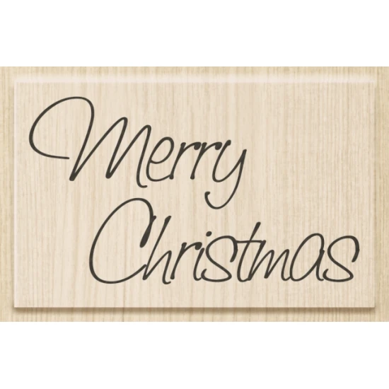 Σφραγίδα Merry Xmas #2 7cmx4,2cm με ξύλινη βάση