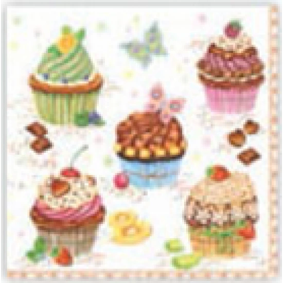 Χαρτοπετσέτα decoupage 33X33 cup cakes
